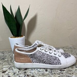 Dolce Vita Womens Cheetah Print Croc Embossed Glitter‎ Low Top Sneakers Size 7.5